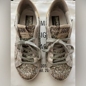 Golden goose superstar glitter metallic sneaker